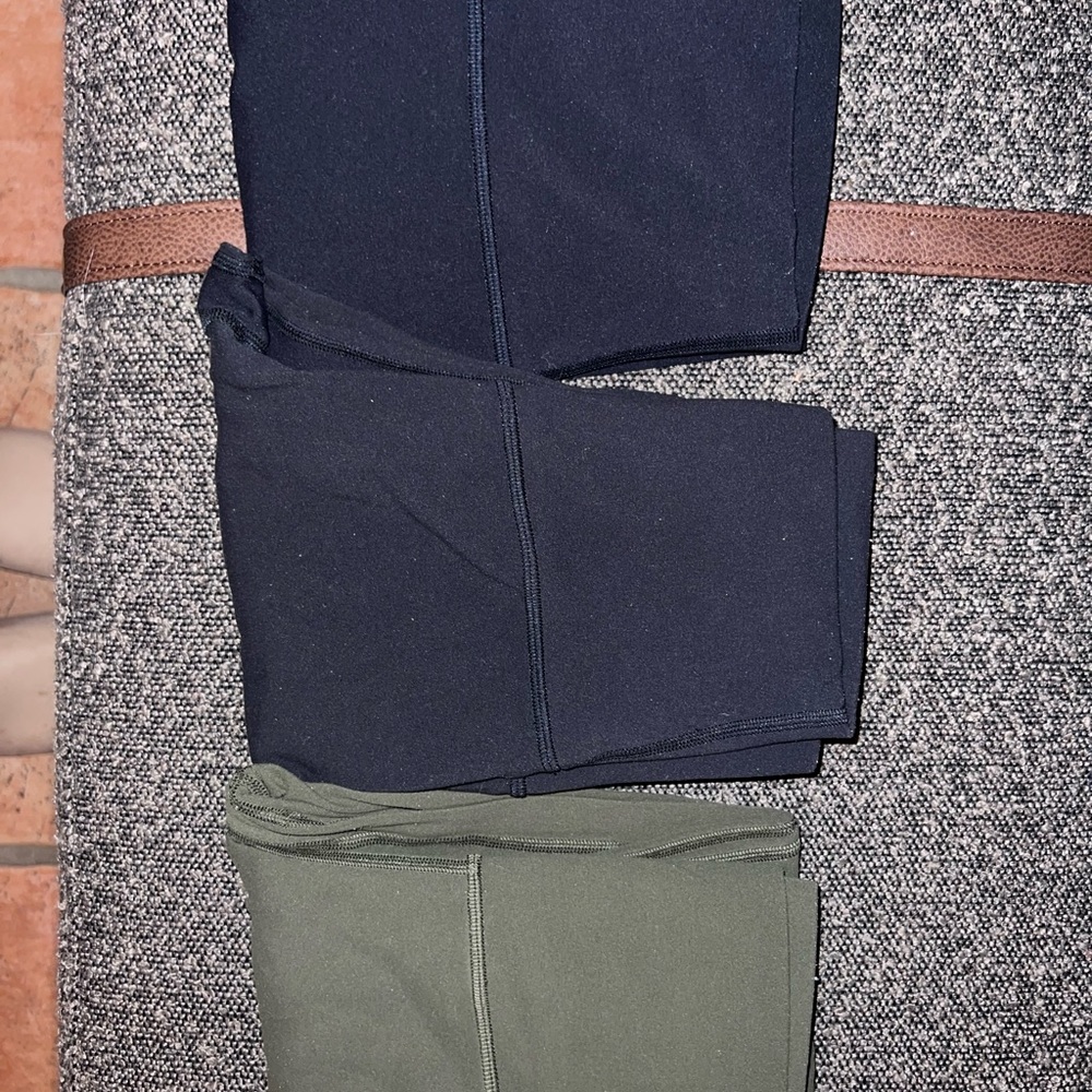 lululemon athletica Black and Green Leggings